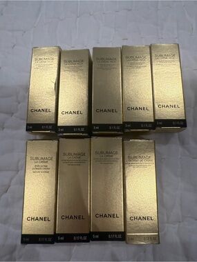 CHANEL 9piece Sublimage La Crème - Gold Packaging 5 eye cream and 4 face cream